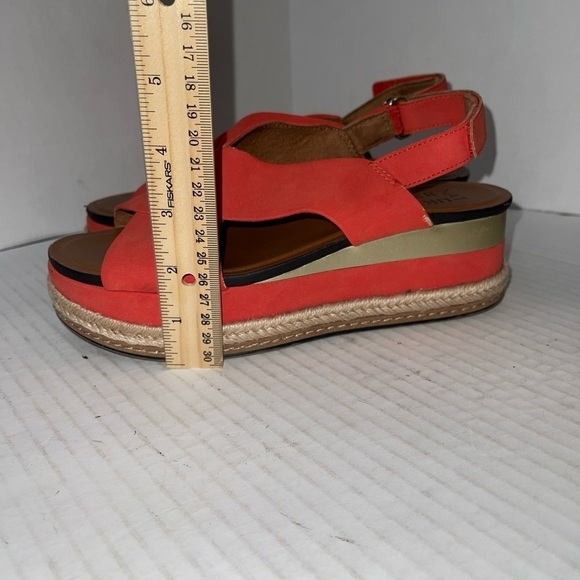 Naturalizer Women's Sandals Size 6.5M Coral/Red Wedge Criss Cross Open Toe - Picture 11 of 12